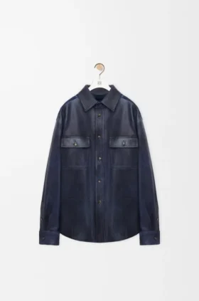Nappa Kuzu Derisi ve Pamuktan Üretilmiş Overshirt