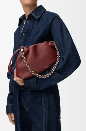 İnce Damarlı Dana Derisinden Orta Boy Flamenco Purse