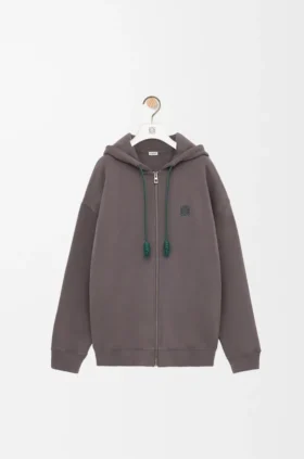 Pamuklu Fermuarlı Kapüşonlu Sweatshirt