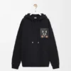 Pamuktan Rahat Kesim Kapüşonlu Sweatshirt