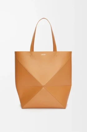 Parlak Dana Derisi XL Puzzle Fold Tote çantası