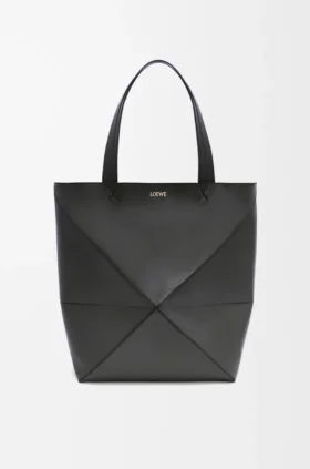 Parlak Dana Derisi XL Puzzle Fold Tote çantası