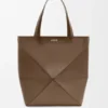 Parlak Dana Derisi XL Puzzle Fold Tote çantası Parlak Dana Derisi XL Puzzle Fold Tote çantası