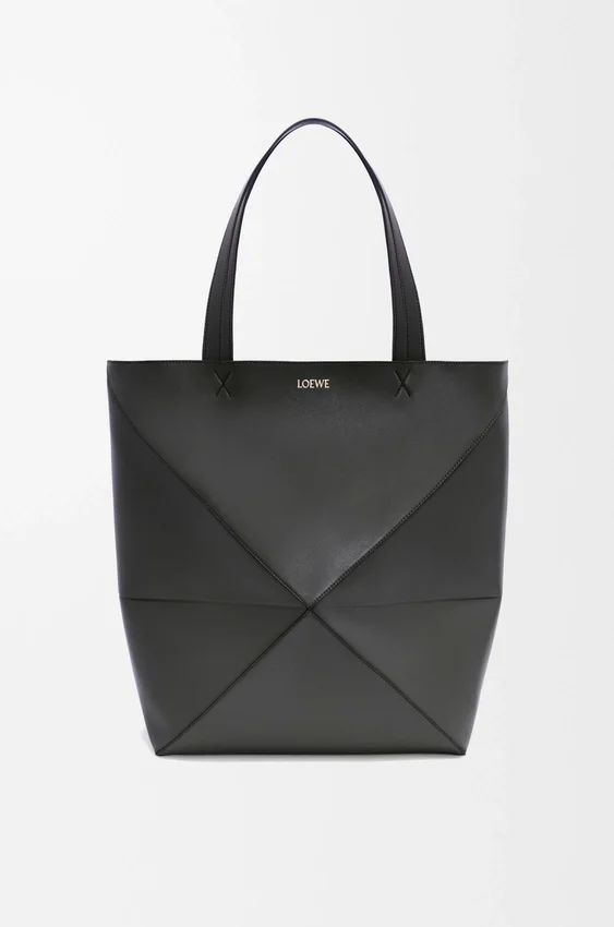 Parlak Dana Derisi XL Puzzle Fold Tote çantası Parlak Dana Derisi XL Puzzle Fold Tote çantası