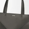 Parlak Dana Derisi XL Puzzle Fold Tote çantası Parlak Dana Derisi XL Puzzle Fold Tote çantası