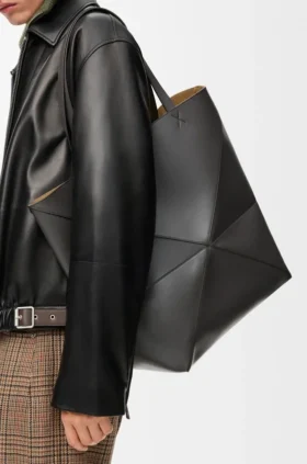 Parlak Dana Derisi XL Puzzle Fold Tote çantası