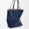 Parlak Dana Derisi XL Puzzle Fold Tote çantası Parlak Dana Derisi XL Puzzle Fold Tote çantası