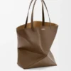 Parlak Dana Derisi XL Puzzle Fold Tote çantası Parlak Dana Derisi XL Puzzle Fold Tote çantası