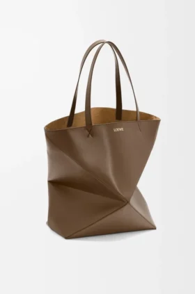 Parlak Dana Derisi XL Puzzle Fold Tote çantası
