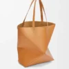 Parlak Dana Derisi XL Puzzle Fold Tote çantası Parlak Dana Derisi XL Puzzle Fold Tote çantası
