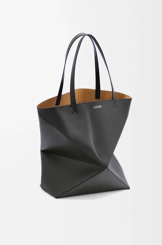 Parlak Dana Derisi XL Puzzle Fold Tote çantası Parlak Dana Derisi XL Puzzle Fold Tote çantası