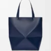 Parlak Dana Derisi XL Puzzle Fold Tote çantası Parlak Dana Derisi XL Puzzle Fold Tote çantası
