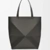 Parlak Dana Derisi XL Puzzle Fold Tote çantası Parlak Dana Derisi XL Puzzle Fold Tote çantası