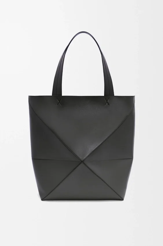 Parlak Dana Derisi XL Puzzle Fold Tote çantası Parlak Dana Derisi XL Puzzle Fold Tote çantası