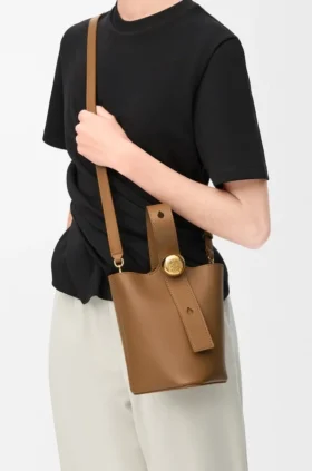 Pürüzsüz Dana Derisinden Mini Pebble Bucket Çanta