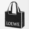 Rafya’dan Büyük Loewe Font Tote Rafya’dan Büyük Loewe Font Tote