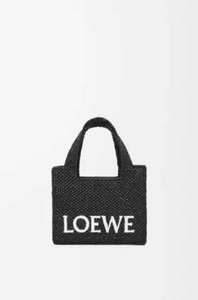 Rafya’dan Mini Loewe Font Tote çanta