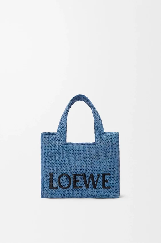 Rafya’dan Mini Loewe Font Tote çanta Rafya’dan Mini Loewe Font Tote çanta