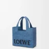 Rafya’dan Mini Loewe Font Tote çanta Rafya’dan Mini Loewe Font Tote çanta