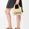 Rafya’dan Mini Loewe Font Tote çanta Rafya’dan Mini Loewe Font Tote çanta