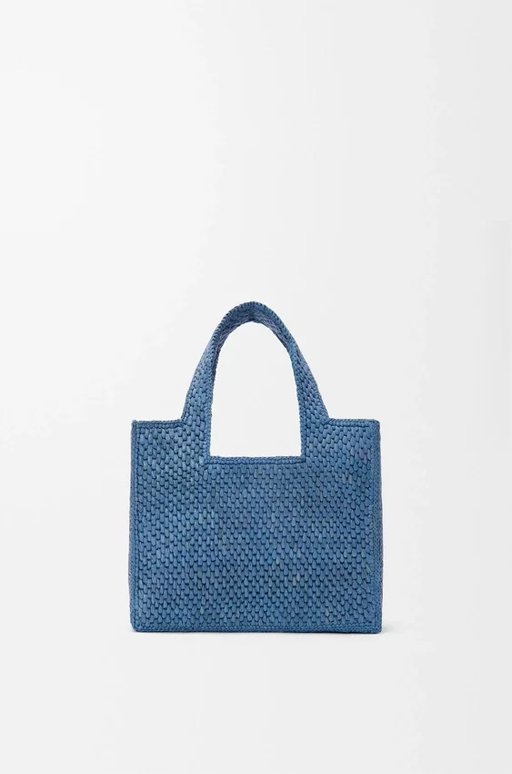 Rafya’dan Mini Loewe Font Tote çanta Rafya’dan Mini Loewe Font Tote çanta