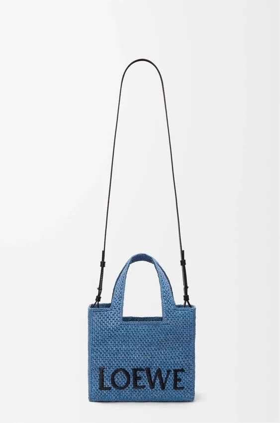 Rafya’dan Mini Loewe Font Tote çanta Rafya’dan Mini Loewe Font Tote çanta