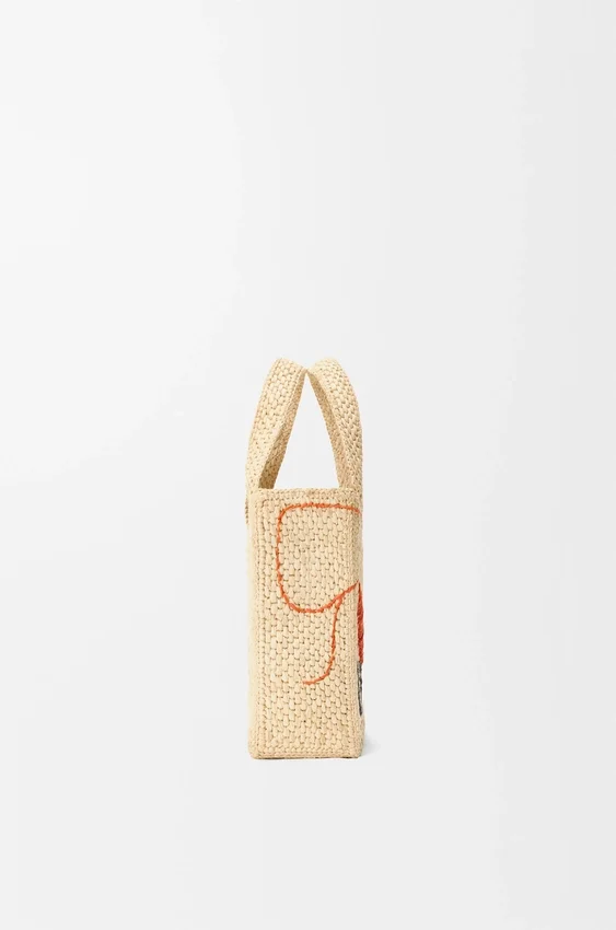 Rafya’dan Mini Loewe Font Tote çanta Rafya’dan Mini Loewe Font Tote çanta