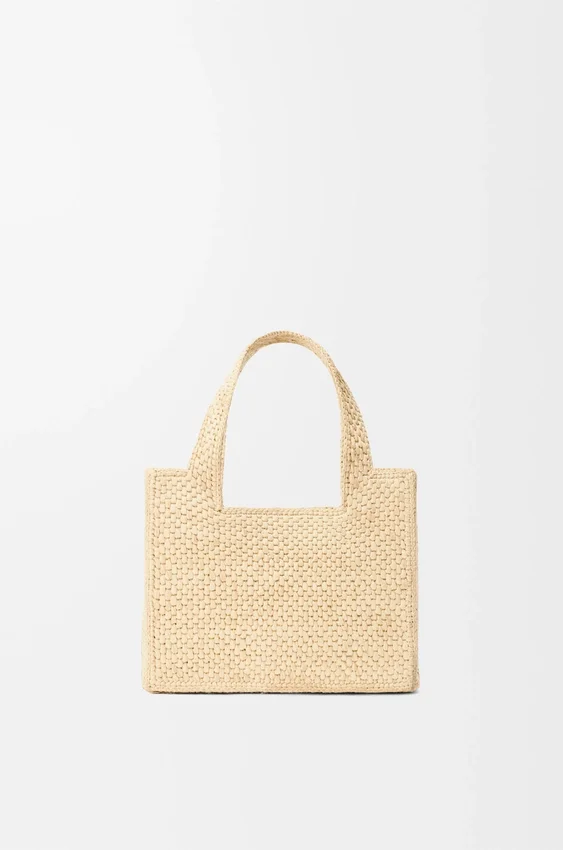 Rafya’dan Mini Loewe Font Tote çanta Rafya’dan Mini Loewe Font Tote çanta