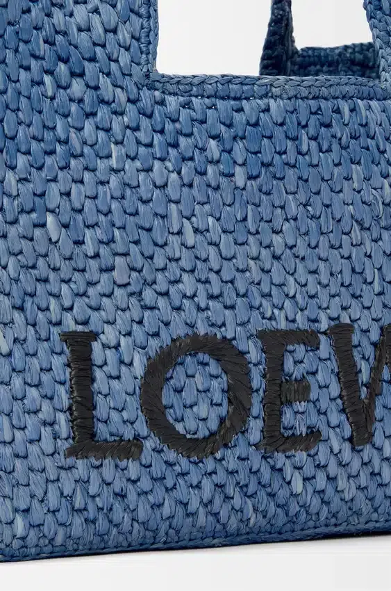Rafya’dan Mini Loewe Font Tote çanta Rafya’dan Mini Loewe Font Tote çanta