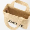 Rafya’dan Mini Loewe Font Tote çanta Rafya’dan Mini Loewe Font Tote çanta