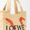 Rafya’dan Mini Loewe Font Tote çanta Rafya’dan Mini Loewe Font Tote çanta