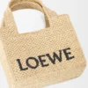 Rafya’dan Mini Loewe Font Tote çanta Rafya’dan Mini Loewe Font Tote çanta