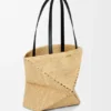 Rafya’dan Orta Boy Puzzle Fold Tote çantası Rafya’dan Orta Boy Puzzle Fold Tote çantası