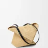 Rafya’dan Orta Boy Puzzle Fold Tote çantası Rafya’dan Orta Boy Puzzle Fold Tote çantası