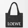 Rafya Malzemeli Orta Boy loewe Font Tote Rafya Malzemeli Orta Boy loewe Font Tote