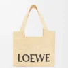 Rafya Malzemeli Orta Boy loewe Font Tote Rafya Malzemeli Orta Boy loewe Font Tote