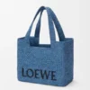Rafya Malzemeli Orta Boy loewe Font Tote Rafya Malzemeli Orta Boy loewe Font Tote