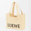 Rafya Malzemeli Orta Boy loewe Font Tote Rafya Malzemeli Orta Boy loewe Font Tote