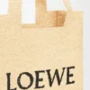 Rafya Malzemeli Orta Boy loewe Font Tote Rafya Malzemeli Orta Boy loewe Font Tote