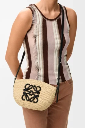 Rafya ve Dana Derisinden Eclipse Pochette