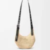 Rafya ve Dana Derisinden Mini Punch Hole Hobo Rafya ve Dana Derisinden Mini Punch Hole Hobo