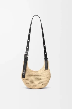 Rafya ve Dana Derisinden Mini Punch Hole Hobo