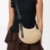 Rafya ve Dana Derisinden Mini Punch Hole Hobo Rafya ve Dana Derisinden Mini Punch Hole Hobo