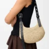 Rafya ve Dana Derisinden Mini Punch Hole Hobo Rafya ve Dana Derisinden Mini Punch Hole Hobo
