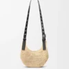 Rafya ve Dana Derisinden Mini Punch Hole Hobo Rafya ve Dana Derisinden Mini Punch Hole Hobo