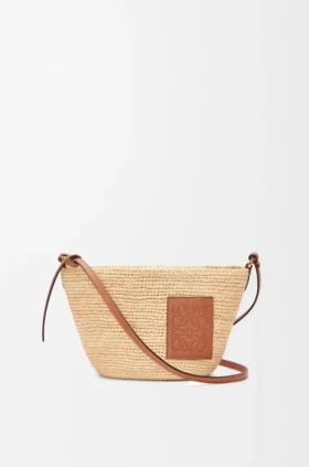 Rafya ve Dana Derisinden Slit Pochette Çanta