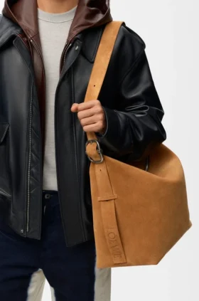 Süet Dana Derisinden Büyük Loop Hobo