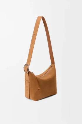 Süet Dana Derisinden Orta Boy Loop Hobo