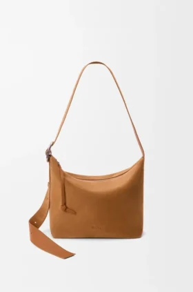 Süet Dana Derisinden Orta Boy Loop Hobo