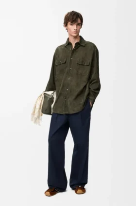 Süet Keçi Derisinden Üretilmiş Overshirt